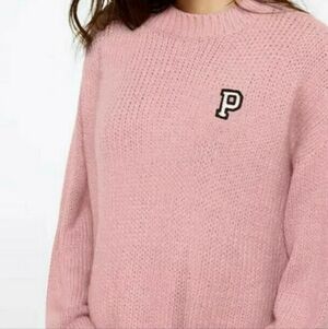 Boyfriend Pink Logo sweater Varsity
